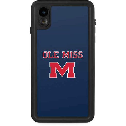 University of Mississippi Ole Miss Blue iPhone XR Waterproof Case