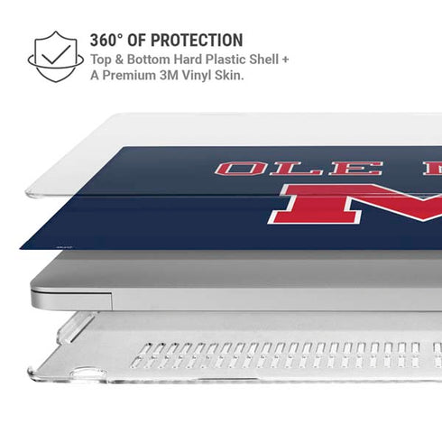 University of Mississippi Ole Miss Blue MacBook Air 13in M1 (2021) Case plus Skin