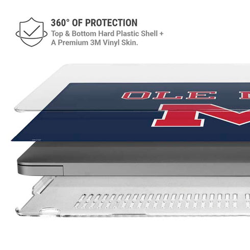 University of Mississippi Ole Miss Blue MacBook Pro 16in (2021-25) Case plus Skin