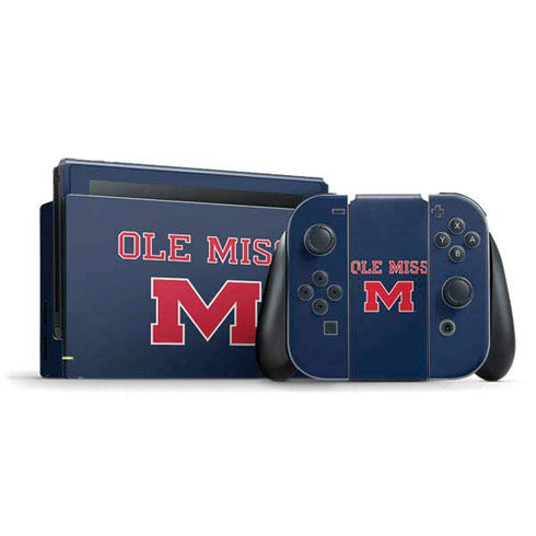University of Mississippi Ole Miss Blue Nintendo Switch Bundle Skin