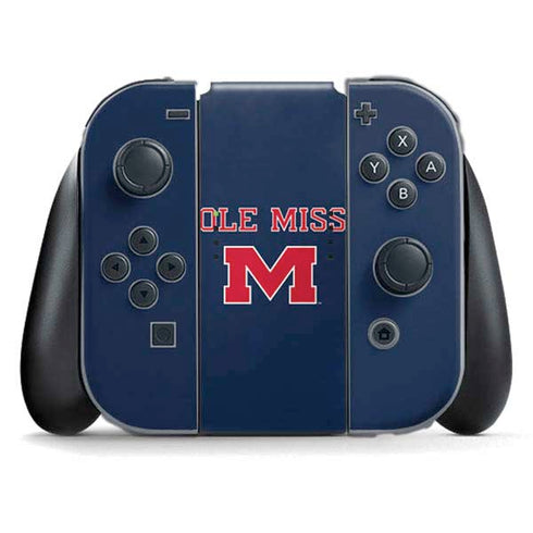University of Mississippi Ole Miss Blue Nintendo Switch (2017-2021) Joy-Con Controller Skin