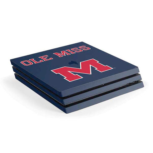 University of Mississippi Ole Miss Blue PS4 Pro Console Skin