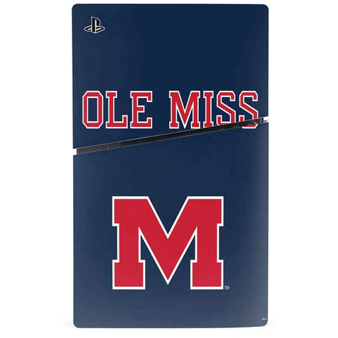 University of Mississippi Ole Miss Blue PS5 Slim Disk Bundle Skin