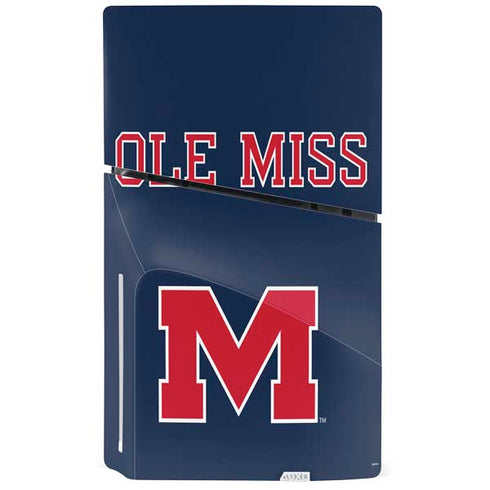 University of Mississippi Ole Miss Blue PS5 Slim Disk Console Skin