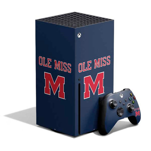 University of Mississippi Ole Miss Blue Xbox Series X Bundle Skin