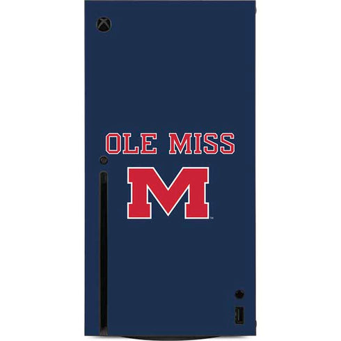 University of Mississippi Ole Miss Blue Xbox Series X Console Skin