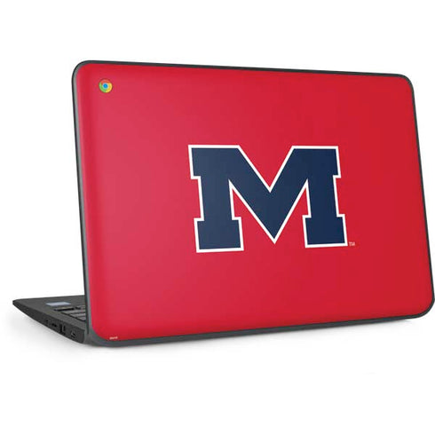 University of Mississippi Ole Miss Logo Red HP Chromebook Skin