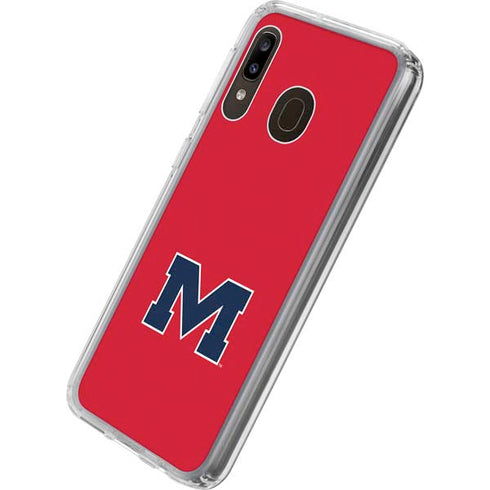 University of Mississippi Ole Miss Logo Red Galaxy A20 Clear Case