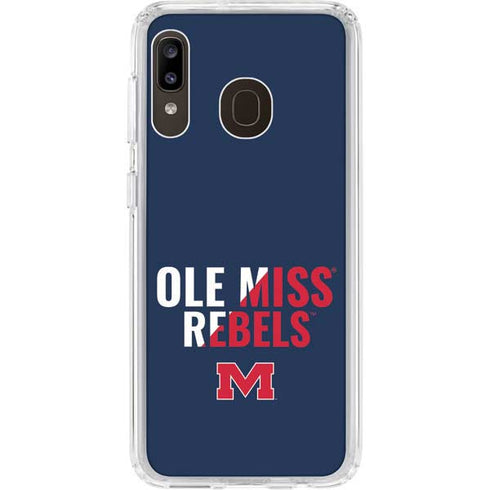 University of Mississippi Ole Miss Rebels Galaxy A20 Clear Case
