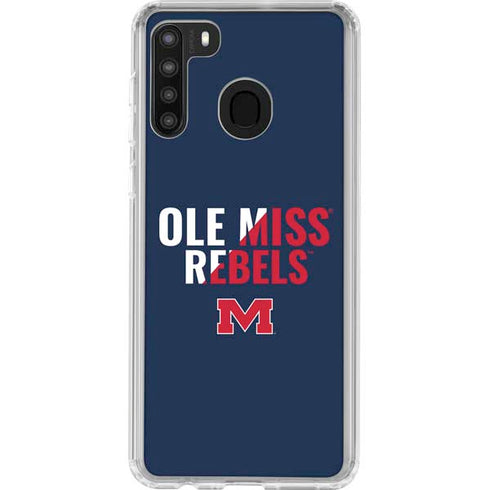 University of Mississippi Ole Miss Rebels Galaxy A21 Clear Case