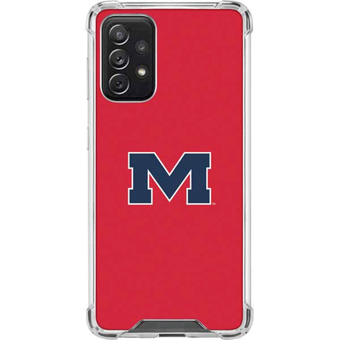 University of Mississippi Ole Miss Logo Red Galaxy A72 5G Clear Case