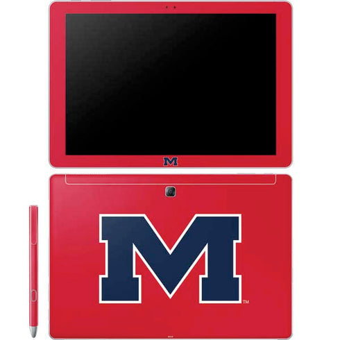 University of Mississippi Ole Miss Logo Red Galaxy Book 12in Skin