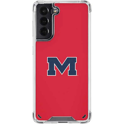 University of Mississippi Ole Miss Logo Red Galaxy S21 5G Clear Case
