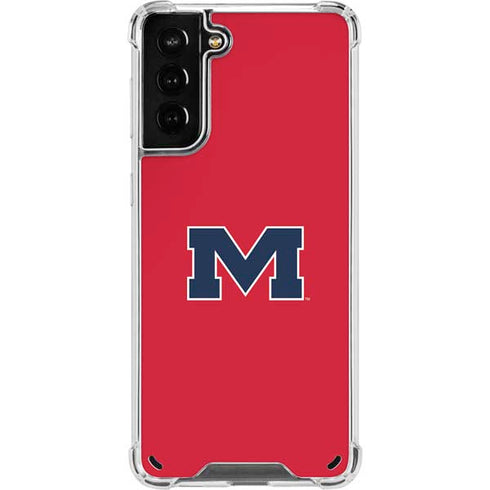 University of Mississippi Ole Miss Logo Red Galaxy S21 Plus 5G Clear Case