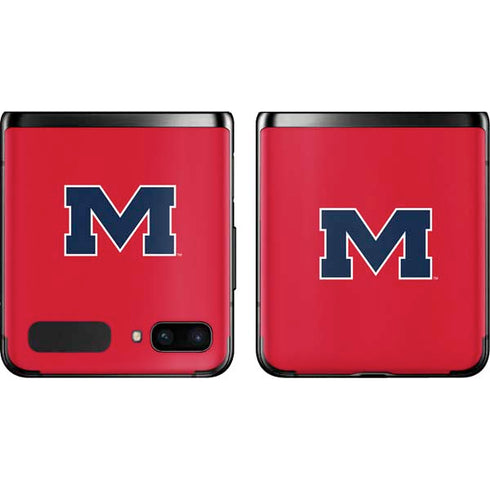University of Mississippi Ole Miss Logo Red Galaxy Z Flip Skin