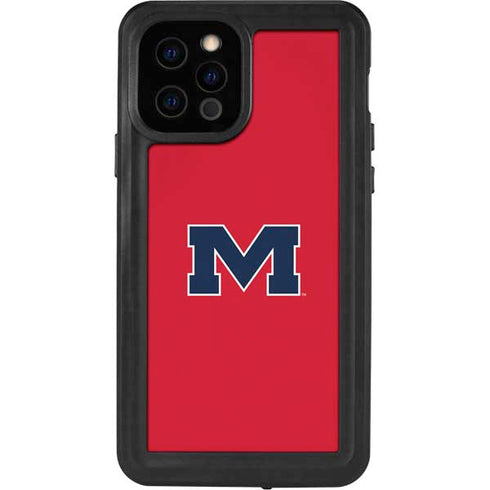 University of Mississippi Ole Miss Logo Red iPhone 12 Pro Waterproof Case