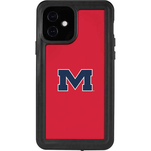 University of Mississippi Ole Miss Logo Red iPhone 12 Waterproof Case