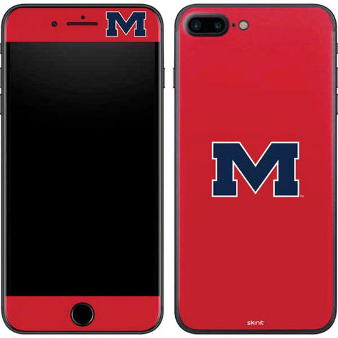University of Mississippi Ole Miss Logo Red iPhone 8 Plus Skin