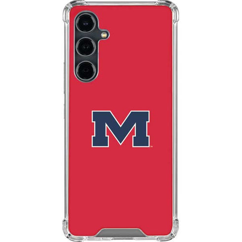 University of Mississippi Ole Miss Logo Red Galaxy S23 FE Clear Case