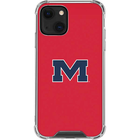 University of Mississippi Ole Miss Logo Red iPhone 13 Mini Clear Case