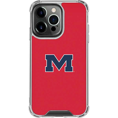University of Mississippi Ole Miss Logo Red iPhone 13 Pro Clear Case