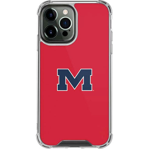 University of Mississippi Ole Miss Logo Red iPhone 13 Pro Max Clear Case
