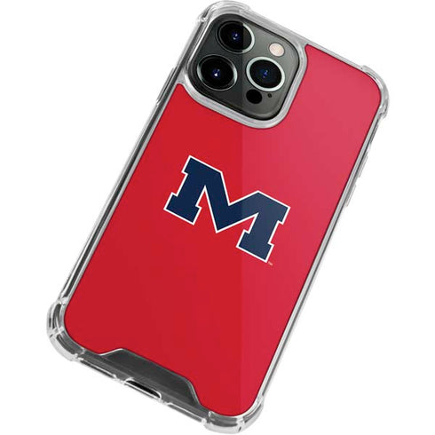 University of Mississippi Ole Miss Logo Red iPhone 13 Pro Max Clear Case