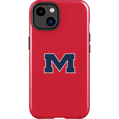 University of Mississippi Ole Miss Logo Red iPhone 14 Plus Impact Case