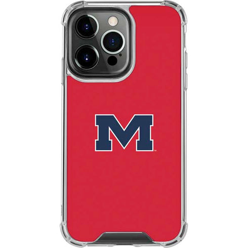 University of Mississippi Ole Miss Logo Red iPhone 14 Pro Clear Case