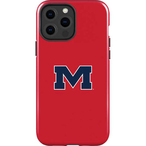 University of Mississippi Ole Miss Logo Red iPhone 15 Pro Max Impact Case