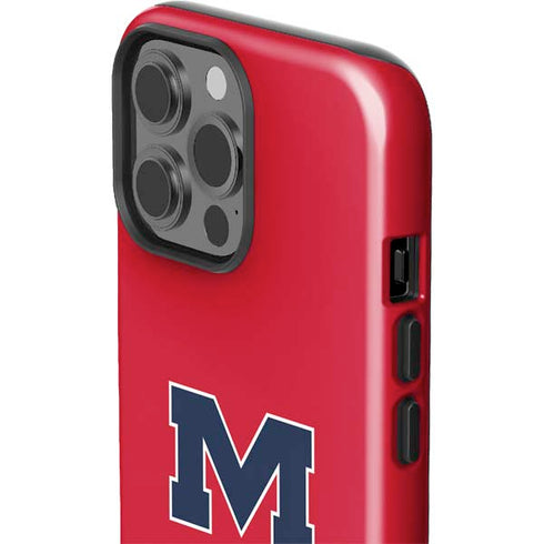 University of Mississippi Ole Miss Logo Red iPhone 15 Pro Max Impact Case