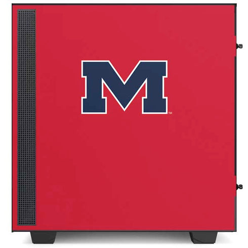 University of Mississippi Ole Miss Logo Red NZXT H510 Compact ATX Mid-Tower Case Skin