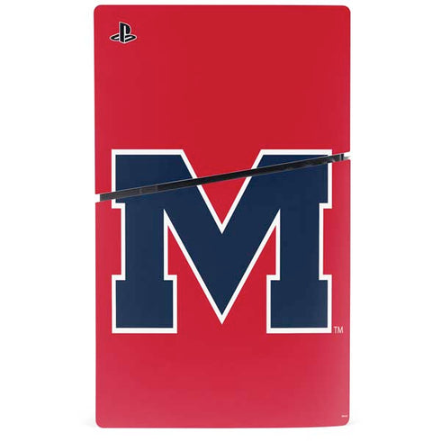 University of Mississippi Ole Miss Logo Red PS5 Slim Disk Bundle Skin