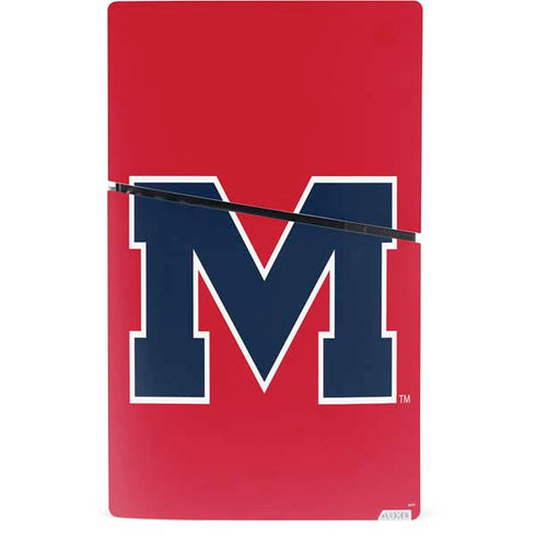 University of Mississippi Ole Miss Logo Red PS5 Slim Digital Edition Bundle Skin