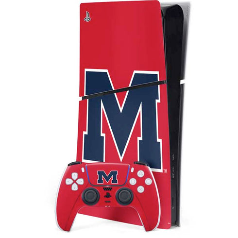 University of Mississippi Ole Miss Logo Red PS5 Slim Digital Edition Console Skin