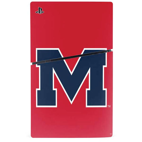 University of Mississippi Ole Miss Logo Red PS5 Slim Digital Edition Console Skin