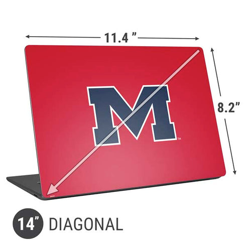 University of Mississippi Ole Miss Logo Red Universal Laptop 14in (11.4 x 8.2in) Skin