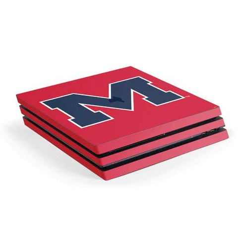 University of Mississippi Ole Miss Logo Red PS4 Pro Console Skin