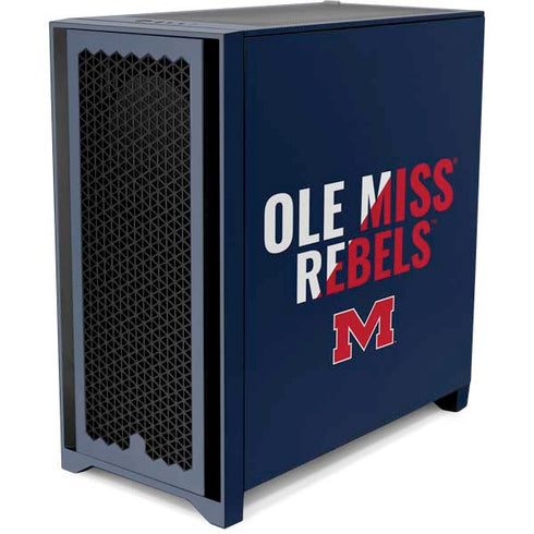 University of Mississippi Ole Miss Rebels Corsair 4000D Tempered Glass Mid-Tower ATX Case Skin