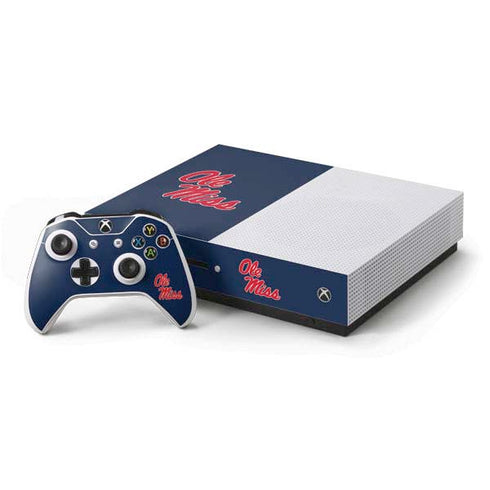 University of Mississippi Rebels Ole Miss Xbox One S Console and Controller Bundle Skin