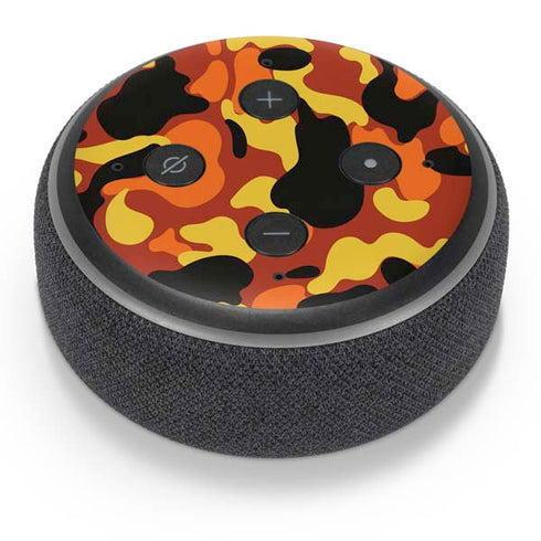 Orange Camo Amazon Echo Dot Skin