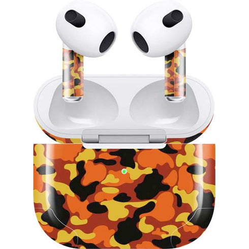 Orange Camo Apple AirPods (3rd Gen 2021) Skin
