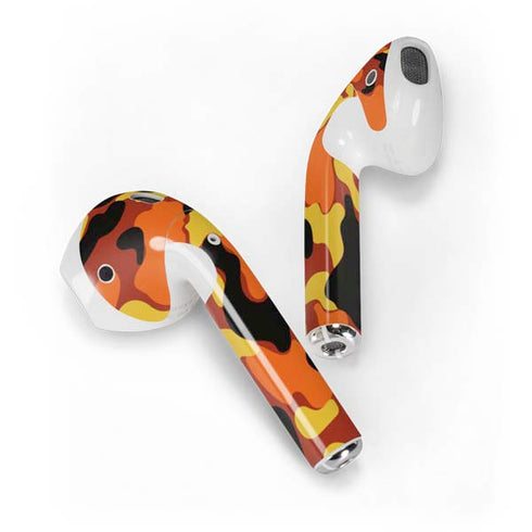 Orange Camo Apple AirPods Skin
