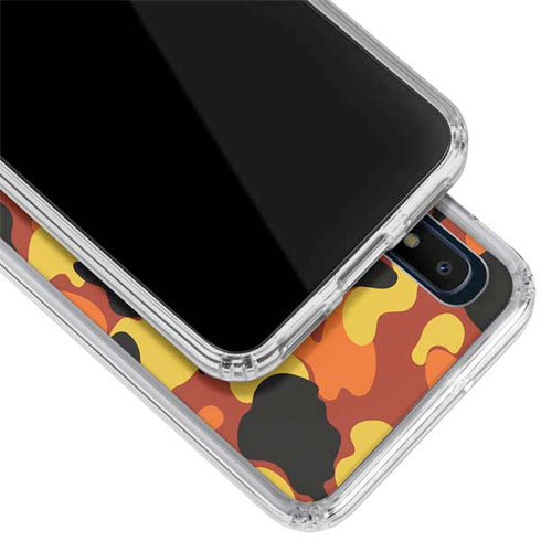 Orange Camo Galaxy A10e Clear Case