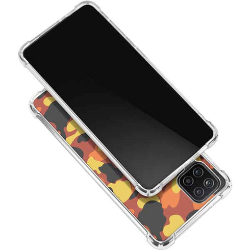 Orange Camo Galaxy A12 Clear Case