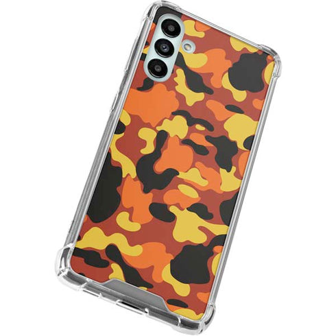 Orange Camo Galaxy A13 5G Clear Case