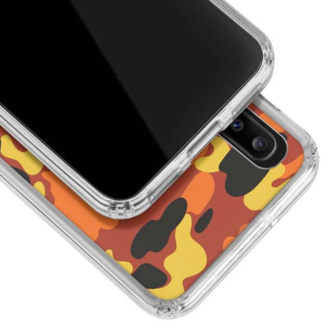 Orange Camo Galaxy A20 Clear Case
