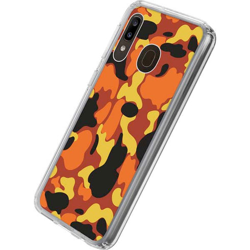 Orange Camo Galaxy A20 Clear Case