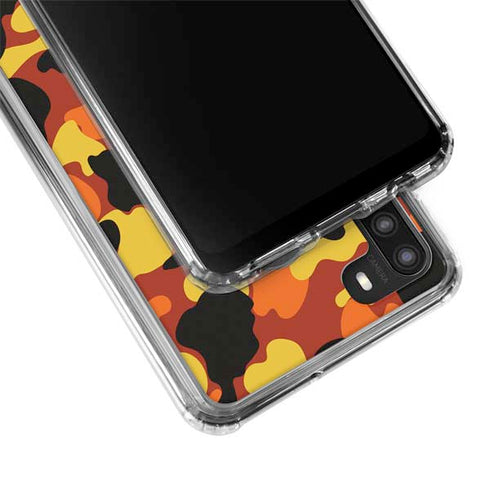 Orange Camo Galaxy A21 Clear Case