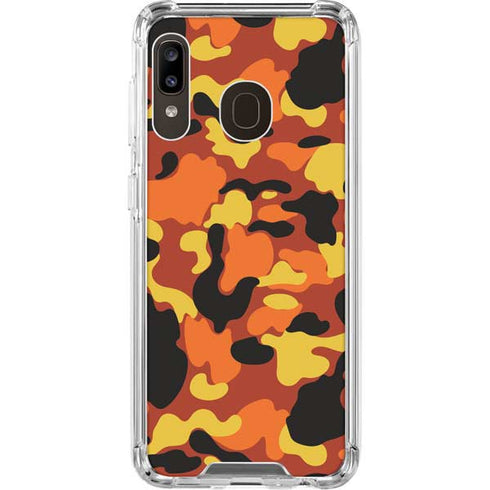 Orange Camo Galaxy A30 Clear Case